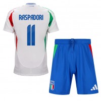 Maglie da calcio Italia Giacomo Raspadori #11 Seconda Maglia Bambino Europei 2024 Manica Corta (+ Pantaloni corti)